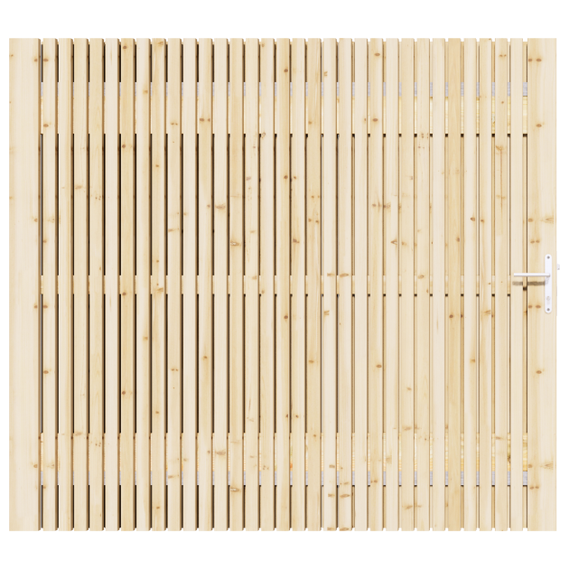 Vuren Rhombus Tuinpoort 200x195 cm | Stalen frame met slotkast | Verstelbaar | 18x45 mm