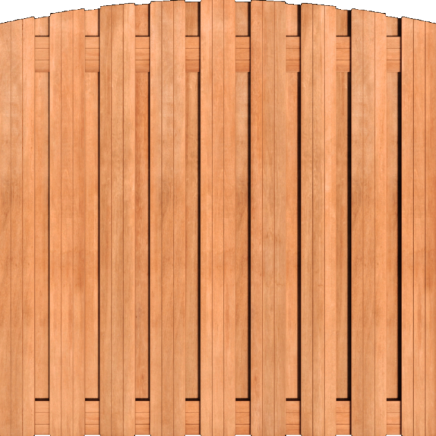 Tuinscherm Keruing 19 planks 180x180 cm BxH | Geschaafd | Verticaal | Toog