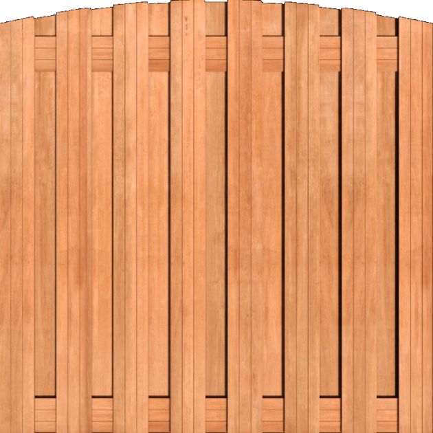 Tuinscherm Keruing 17 planks 220x150 cm BxH | Geschaafd | Verticaal | Toog