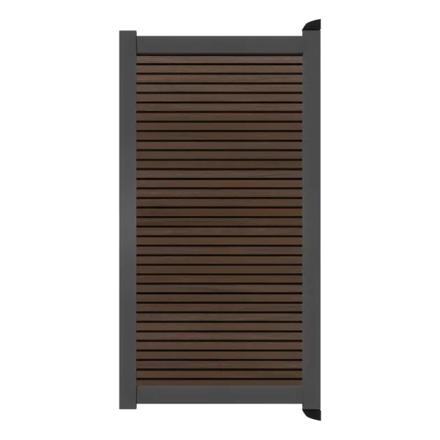 Aluminium Tuinpoort - Rhombus Espresso - Horizontaal - Antraciet aluminium frame