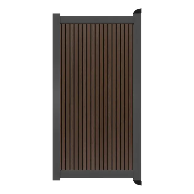 Aluminium Tuinpoort - Rhombus Espresso - Verticaal - Antraciet aluminium frame