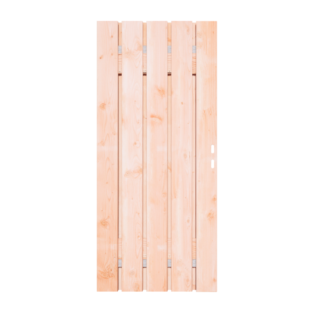 Douglas Tuinpoort 85x195 cm | Stalen frame met slotkast | Verstelbaar | 15x140 mm | Fijnbezaagd