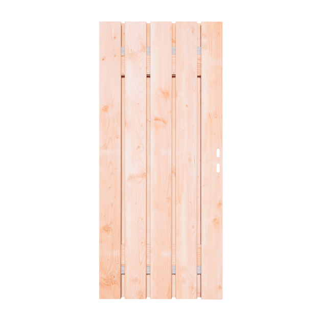 Douglas Tuinpoort 80x195 cm | Stalen frame met slotkast | Verstelbaar | 15x140 mm | Fijnbezaagd