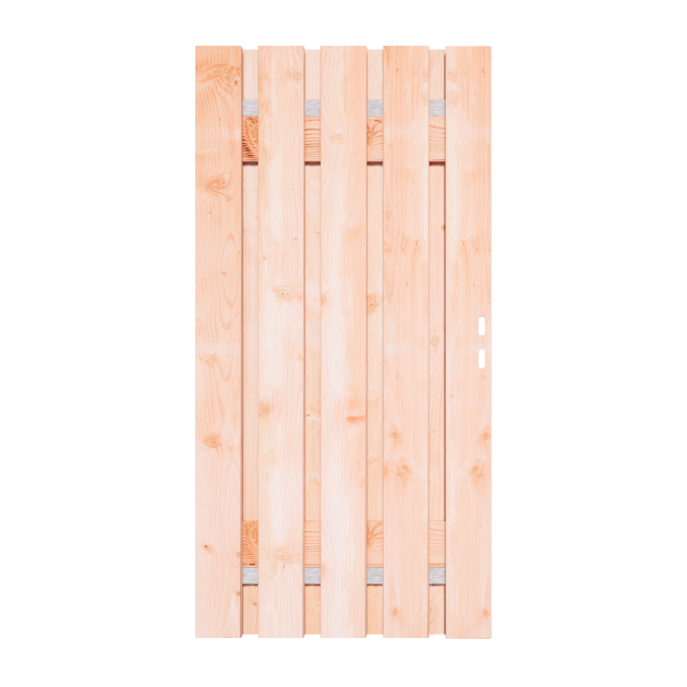 Douglas Tuinpoort 90x195 cm | Stalen frame met slotkast | Verstelbaar | 15x140 mm | Fijnbezaagd