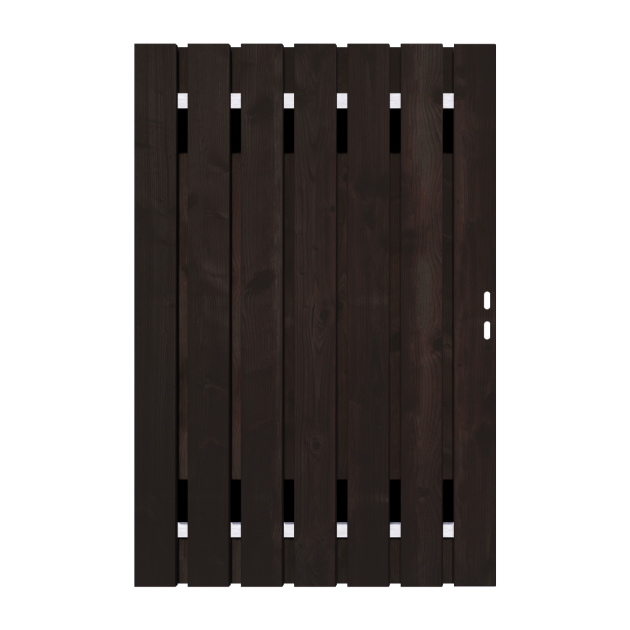 Zwart Grenen Tuinpoort 120x195 cm | Stalen frame met slotkast | Verstelbaar | 16x140 mm