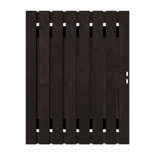 Zwart Grenen Tuinpoort 140x195 cm | Stalen frame met slotkast | Verstelbaar | 16x140 mm
