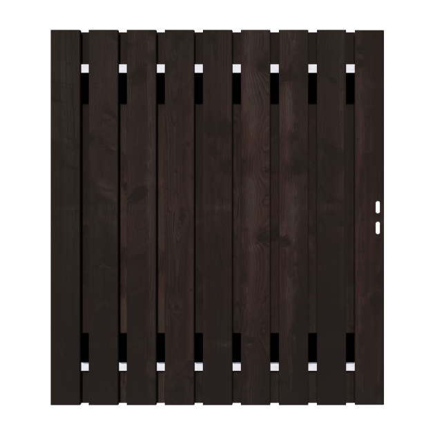 Zwart Grenen Tuinpoort 160x195 cm | Stalen frame met slotkast | Verstelbaar | 16x140 mm