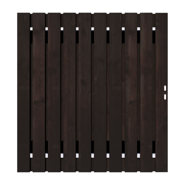 Zwart Grenen Tuinpoort 170x195 cm | Stalen frame met slotkast | Verstelbaar | 16x140 mm