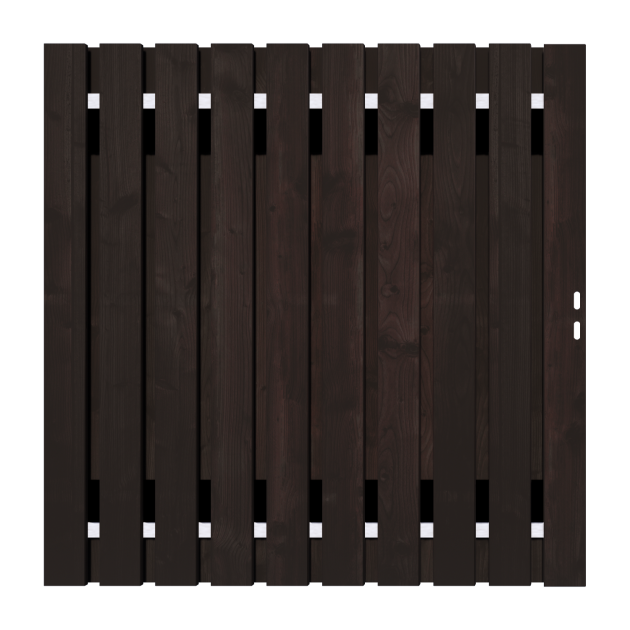 Zwart Grenen Tuinpoort 180x195 cm | Stalen frame met slotkast | Verstelbaar | 16x140 mm