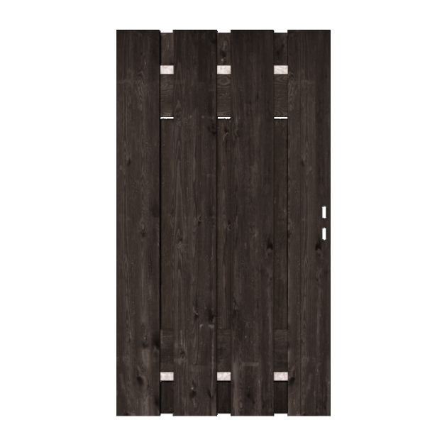 Zwart Grenen XL Tuinpoort 80x195 cm | Stalen frame met slotkast | Verstelbaar