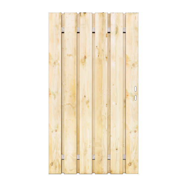 Grenen Tuinpoort 100x195 cm | Stalen frame met slotkast | Verstelbaar | 17x140 mm