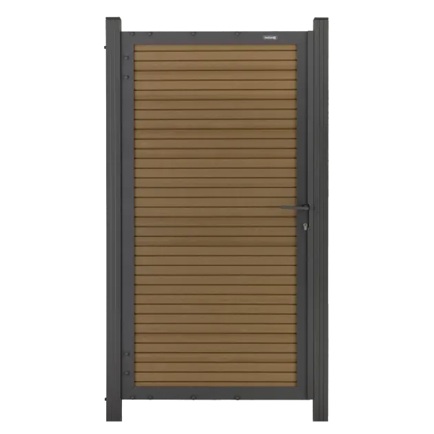 Comfort Aluminium Tuinpoort | Rhombus Teak | 90x200cm