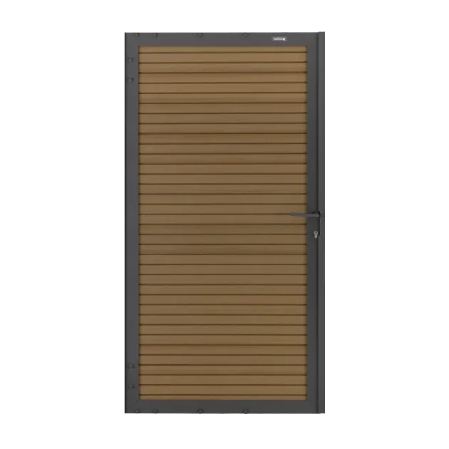 Comfort Aluminium Tuinpoort | Rhombus Teak | 90x200cm