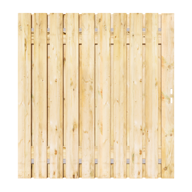 Grenen Tuinpoort 170x195 cm | Stalen frame met slotkast | Verstelbaar | 17x140 mm