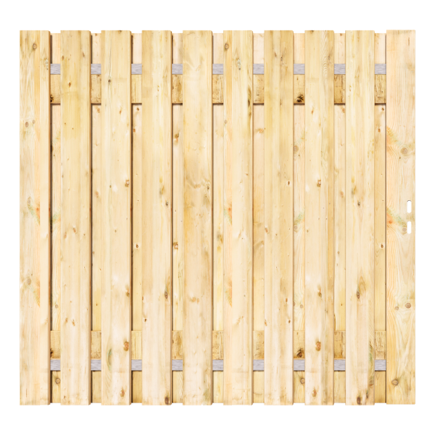 Grenen Tuinpoort 190x195 cm | Stalen frame met slotkast | Verstelbaar | 17x140 mm