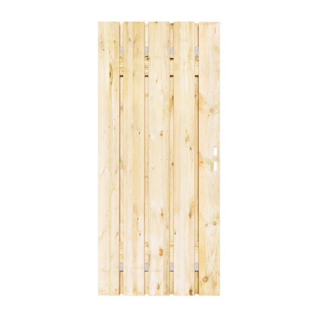 Grenen Tuinpoort 80x195 cm | Stalen frame met slotkast | Verstelbaar | 17x140 mm