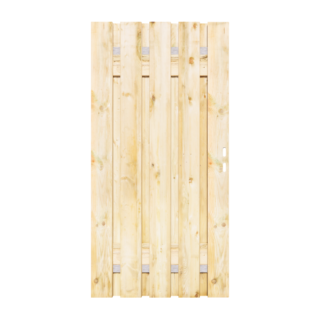 Grenen Tuinpoort 90x195 cm | Stalen frame met slotkast | Verstelbaar | 17x140 mm