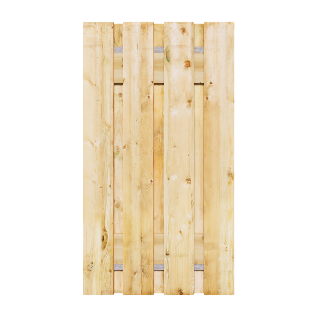 Grenen XL Tuinpoort | Stalen frame met slotkast | 18x195 mm planken