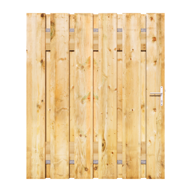 Grenen XL Tuinpoort 130x195 cm | Stalen frame met slotkast | Verstelbaar | 18x195 mm