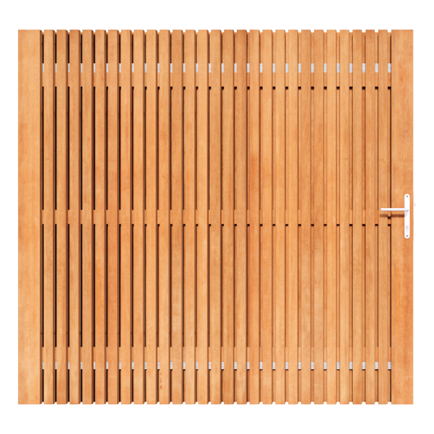 Bangkirai Rhombus Tuinpoort 180x195 cm | Stalen frame met slotkast | Verstelbaar