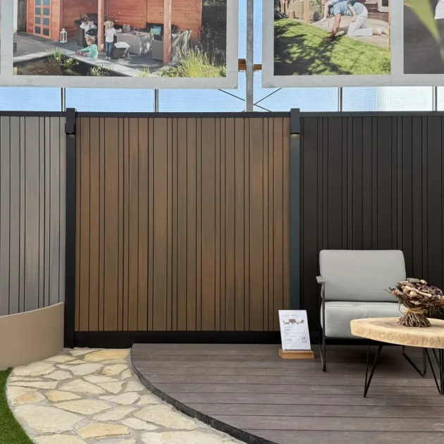 Composiet Premium Tuinscherm - Barcode Walnut - Verticaal