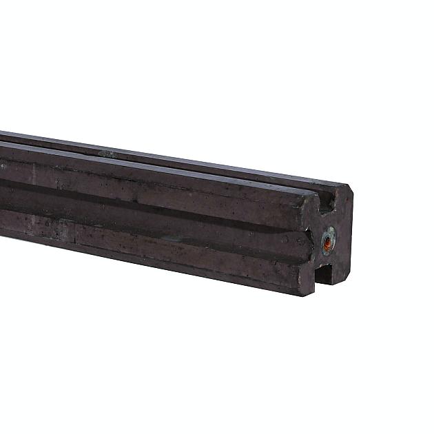 Paal t.b.v. Betonschutting Bruin met Vlakke kop 11.5x11.5x314 cm | sponning 252 cm