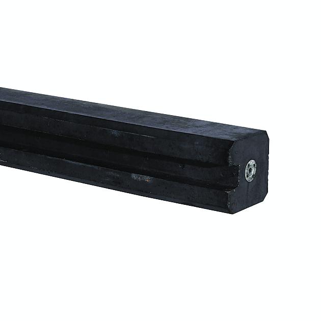 Paal t.b.v. Betonschutting Antraciet met Vlakke kop 11.5x11.5x130 cm | sponning 72 cm