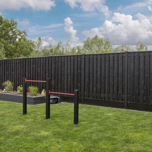 Tuinscherm Zwart Naaldhout 21 planks 180x180 cm BxH | Geschaafd | Verticaal | Recht