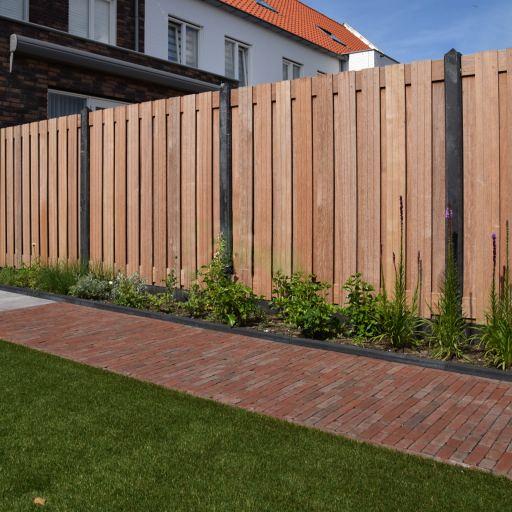 Tuinscherm Keruing 21 planks 180x180 cm BxH | Geschaafd | Verticaal | Recht