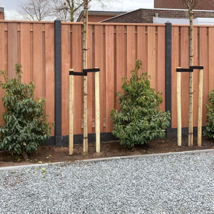 Tuinscherm Keruing 21 planks 180x180 cm BxH | Geschaafd | Verticaal | Recht