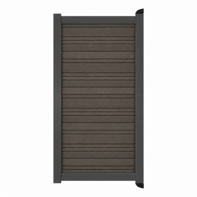 Aluminium tuinpoort Barcode Dark Brown | horizontaal | antraciet | 97x197cm