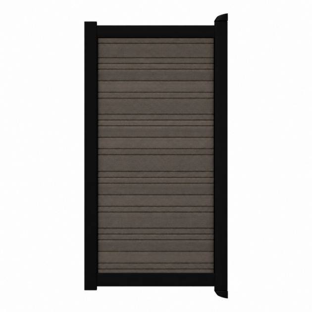 Aluminium tuinpoort Barcode Dark Brown | horizontaal | zwart | 97x197cm