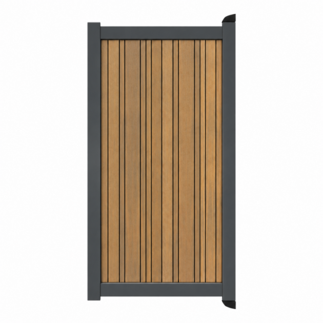 Aluminium tuinpoort Barcode Stripe | verticaal | antraciet | maatwerk vanaf 98x90cm