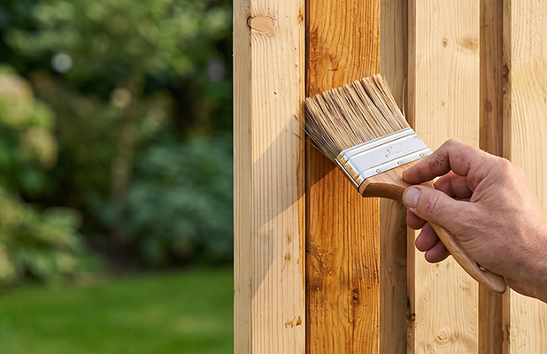 grenen schutting onderhouden