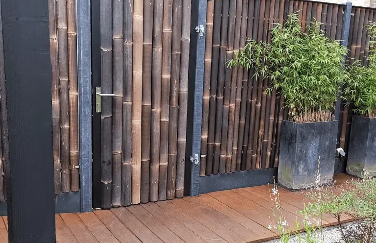 bamboe tuinscherm xl black 180x180 cm