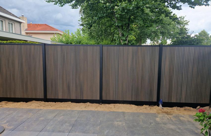 profi fence rhombus verticaal walnut   chocolate 2